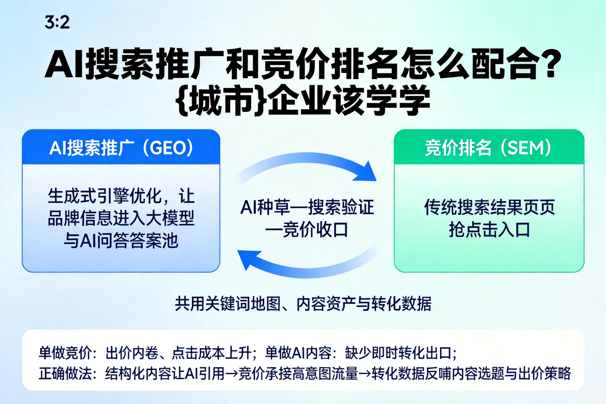 AI搜索推广和竞价排名怎么配合？阿拉善企业该学学