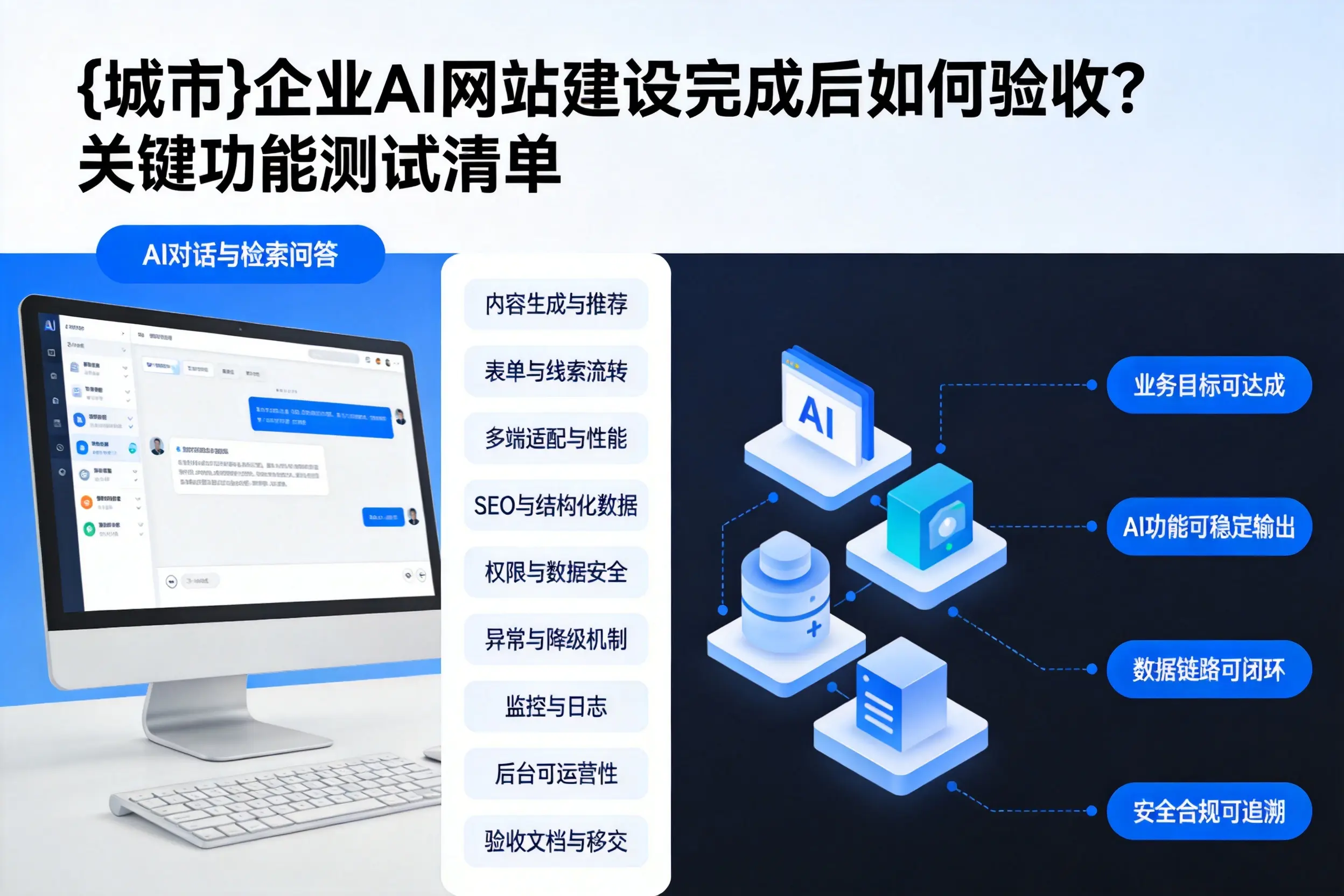 阿拉善企业AI网站建设完成后如何验收？关键功能测试清单