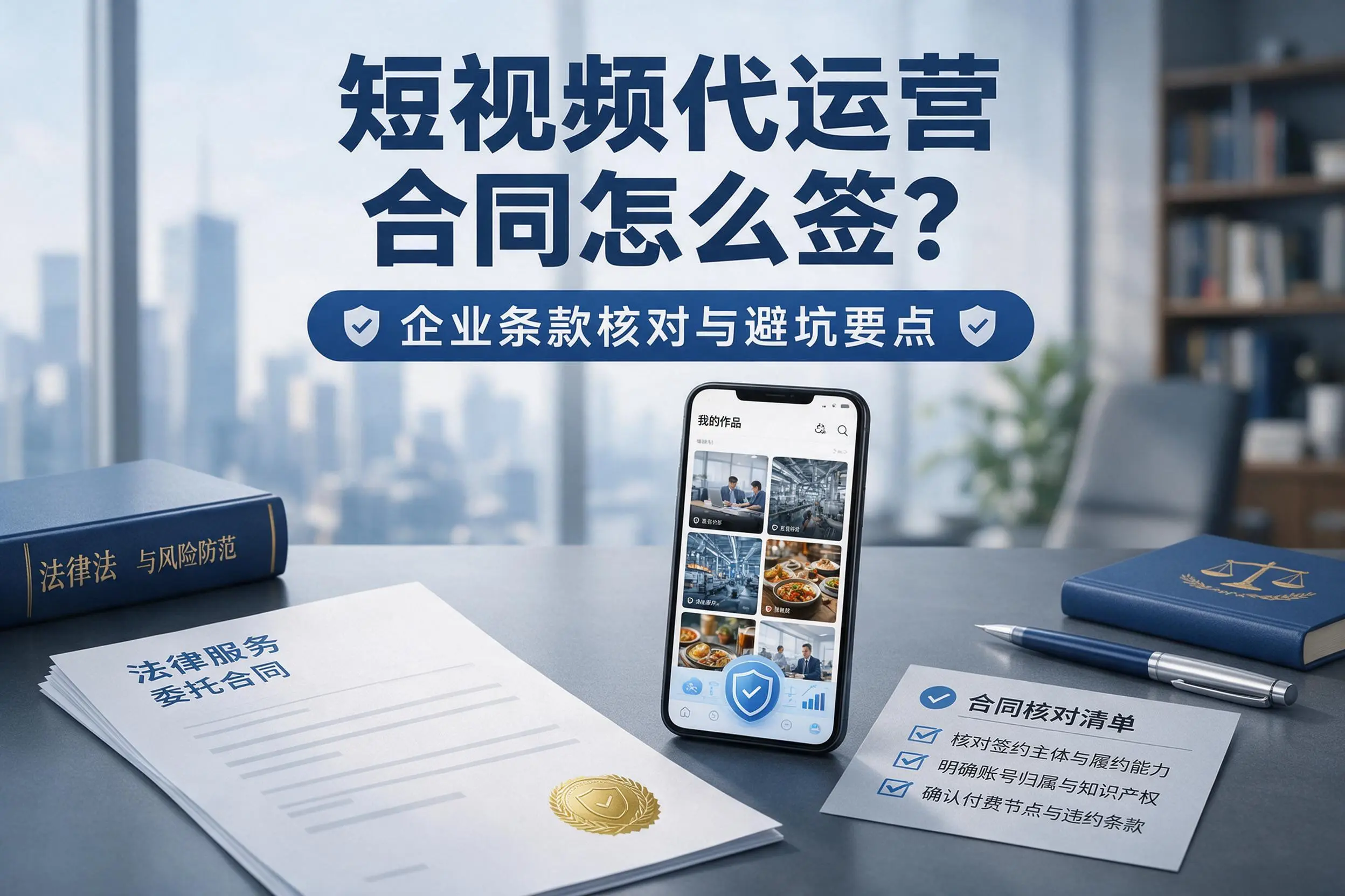 短视频代运营合同怎么签？阿拉善企业条款核对与避坑要点