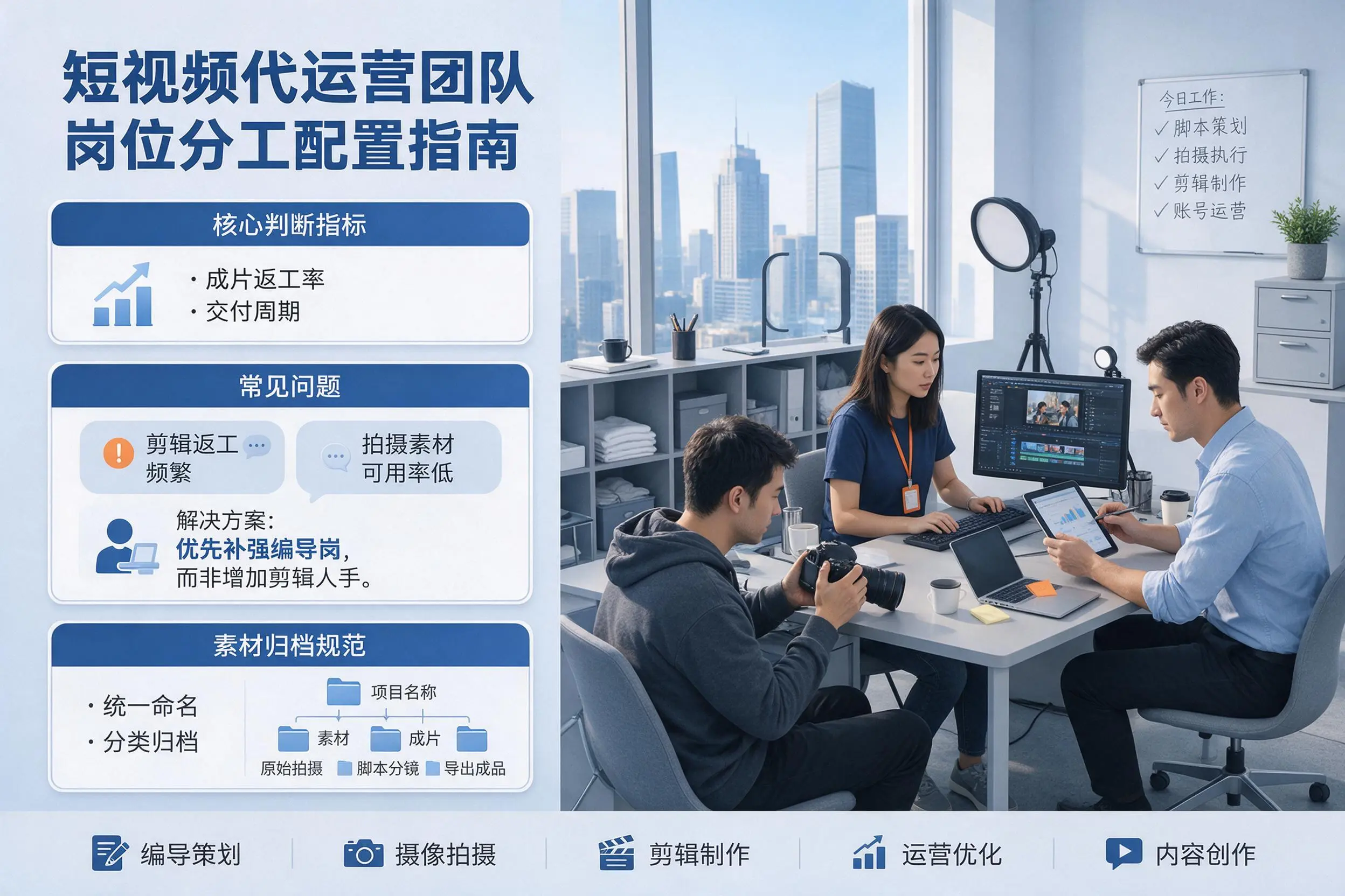 短视频代运营团队如何配置？阿拉善企业岗位分工科普说明