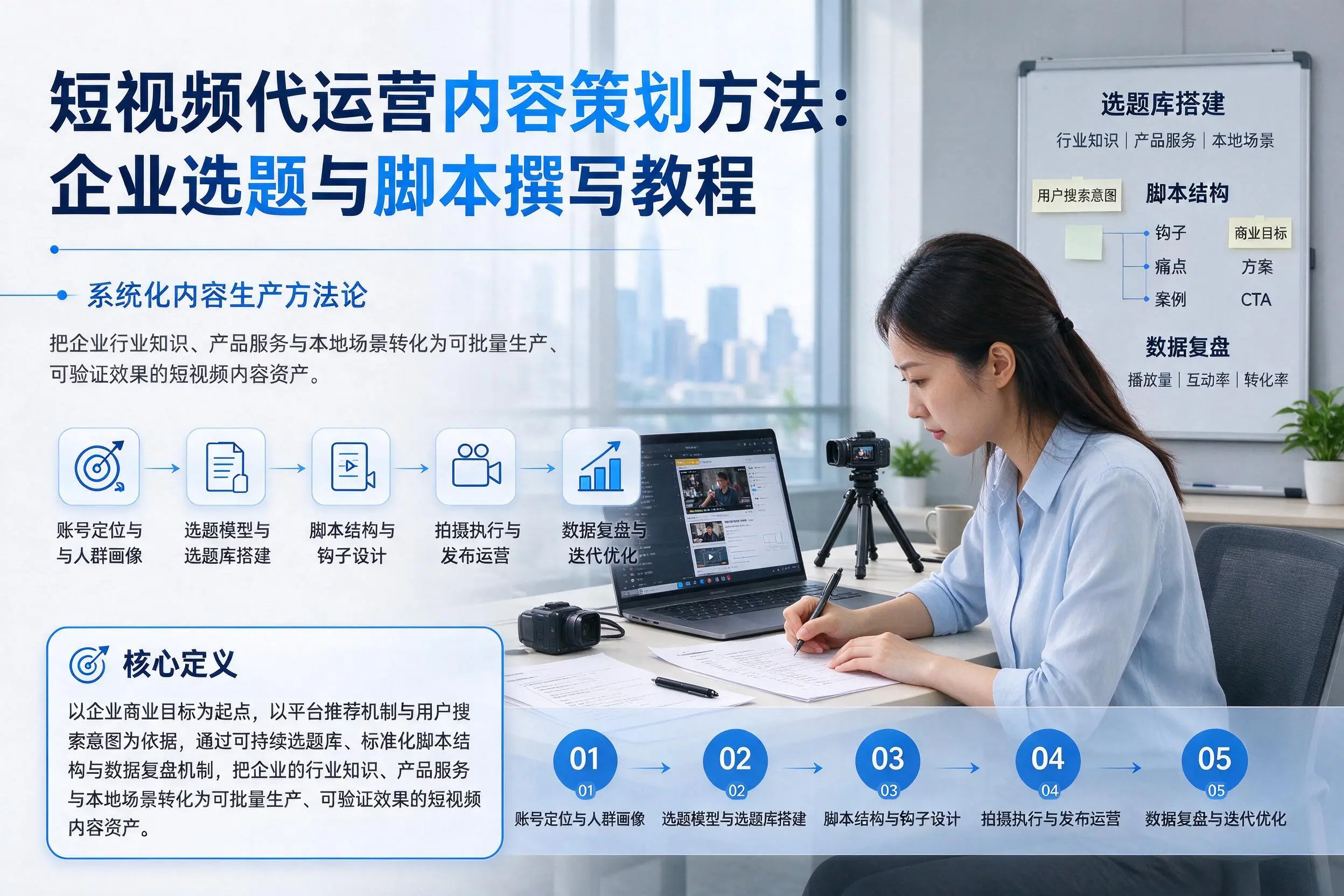 短视频代运营内容策划方法:阿拉善企业选题与脚本撰写教程