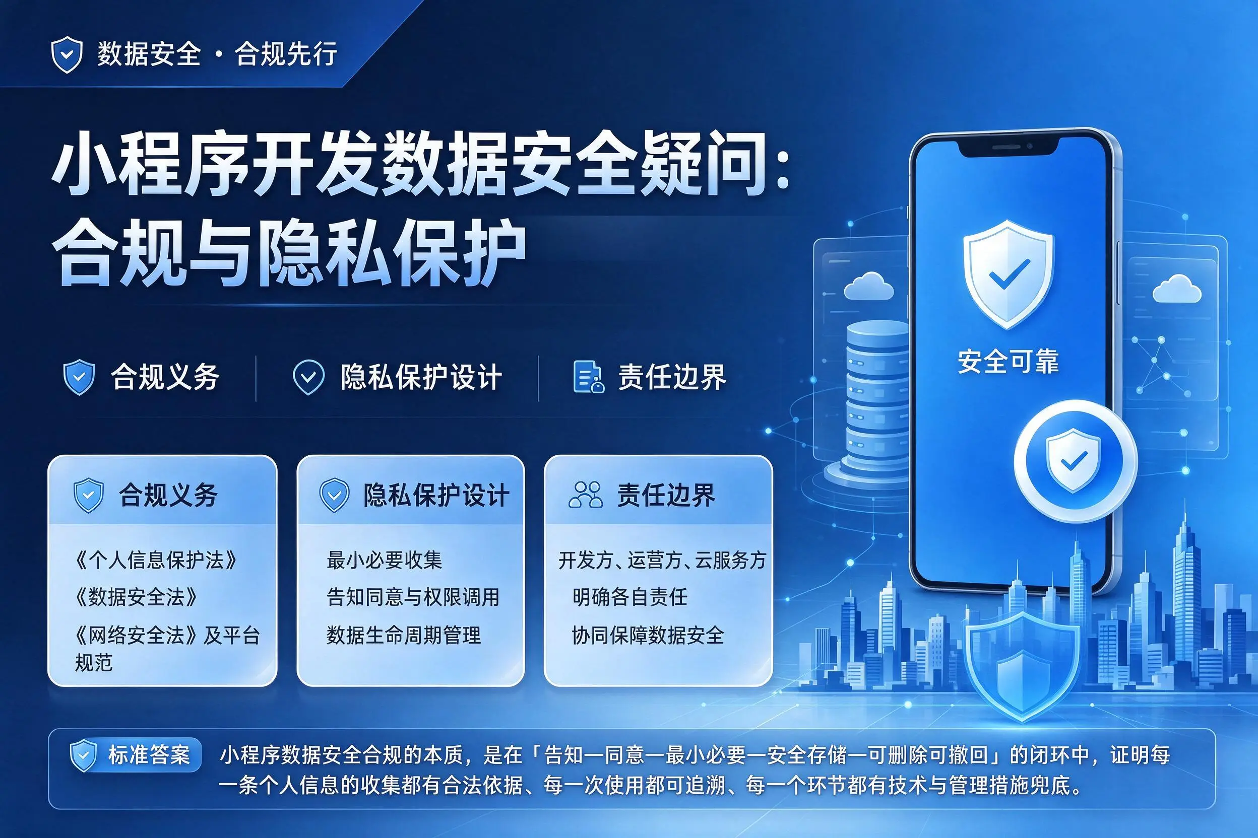 阿拉善小程序开发数据安全疑问：合规与隐私保护