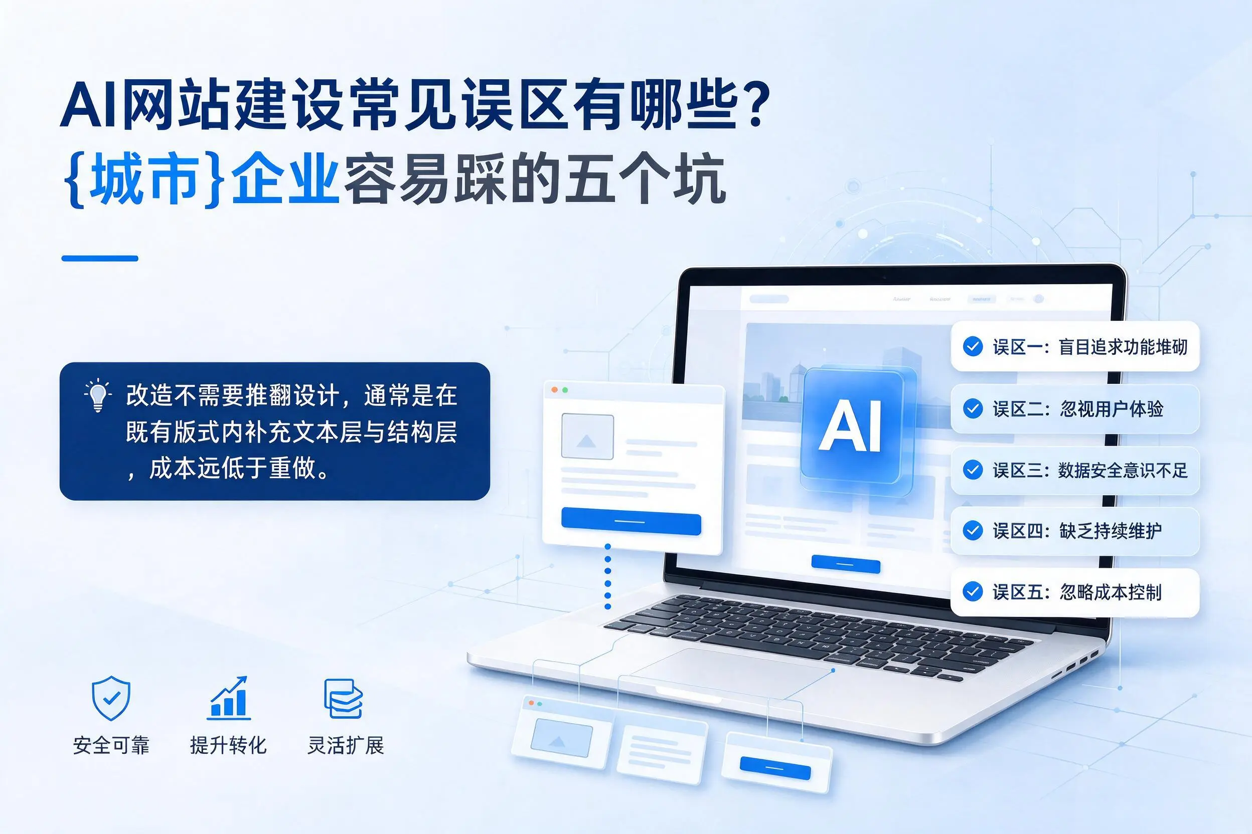 AI网站建设常见误区有哪些？阿拉善企业容易踩的五个坑