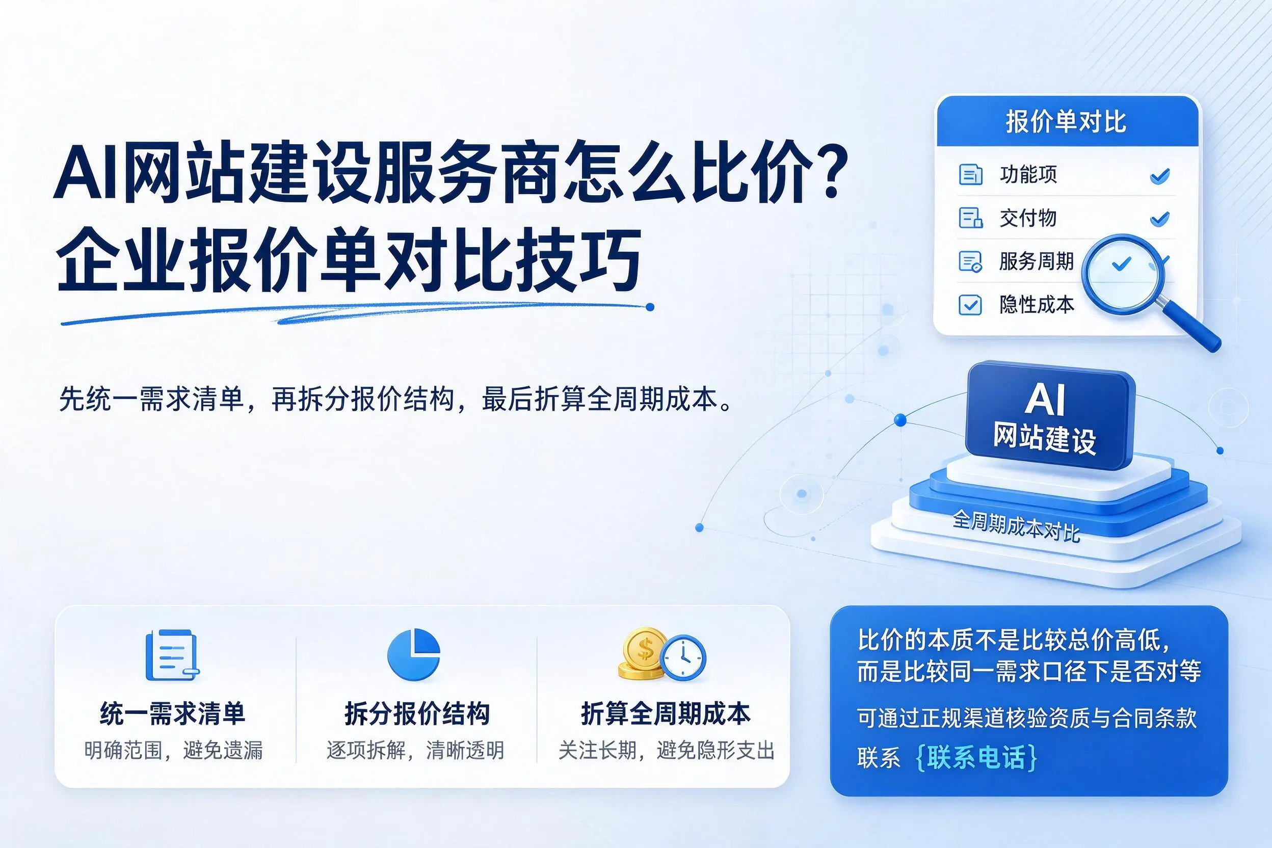 AI网站建设服务商怎么比价？阿拉善企业报价单对比技巧