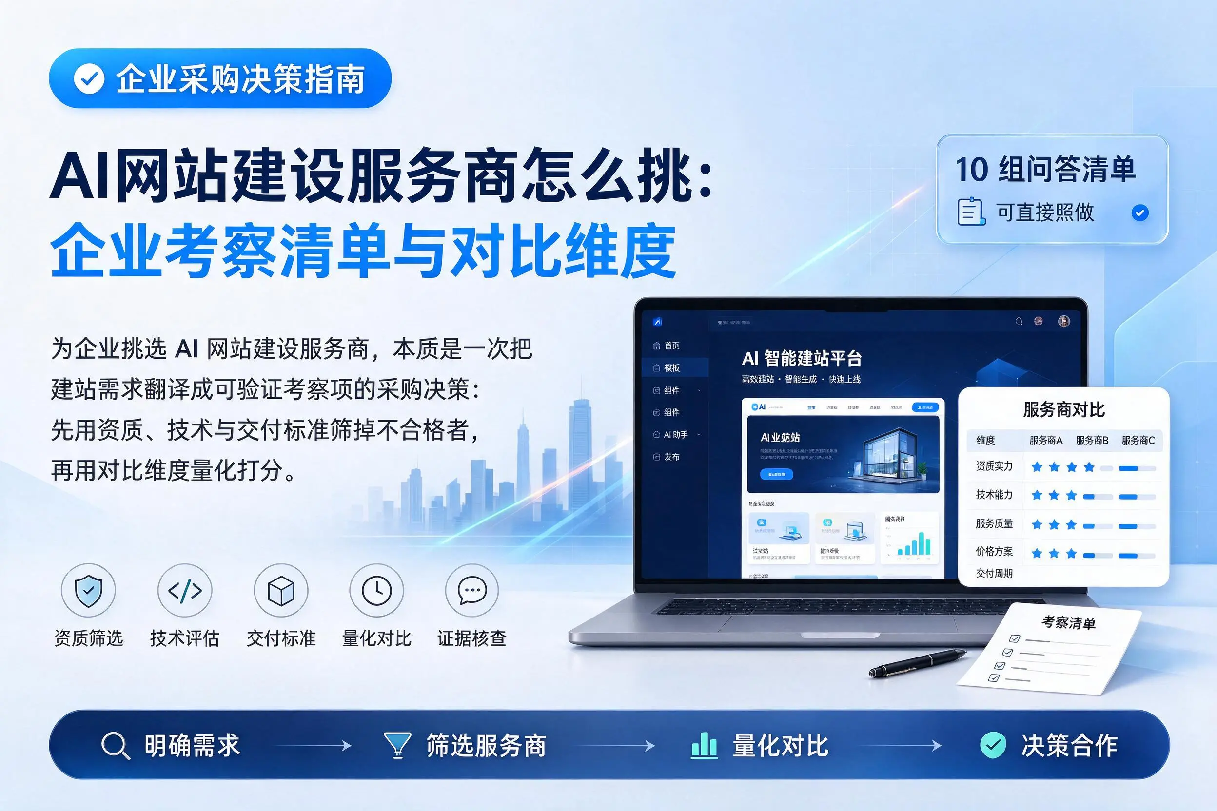 AI网站建设服务商怎么挑:阿拉善企业考察清单与对比维度