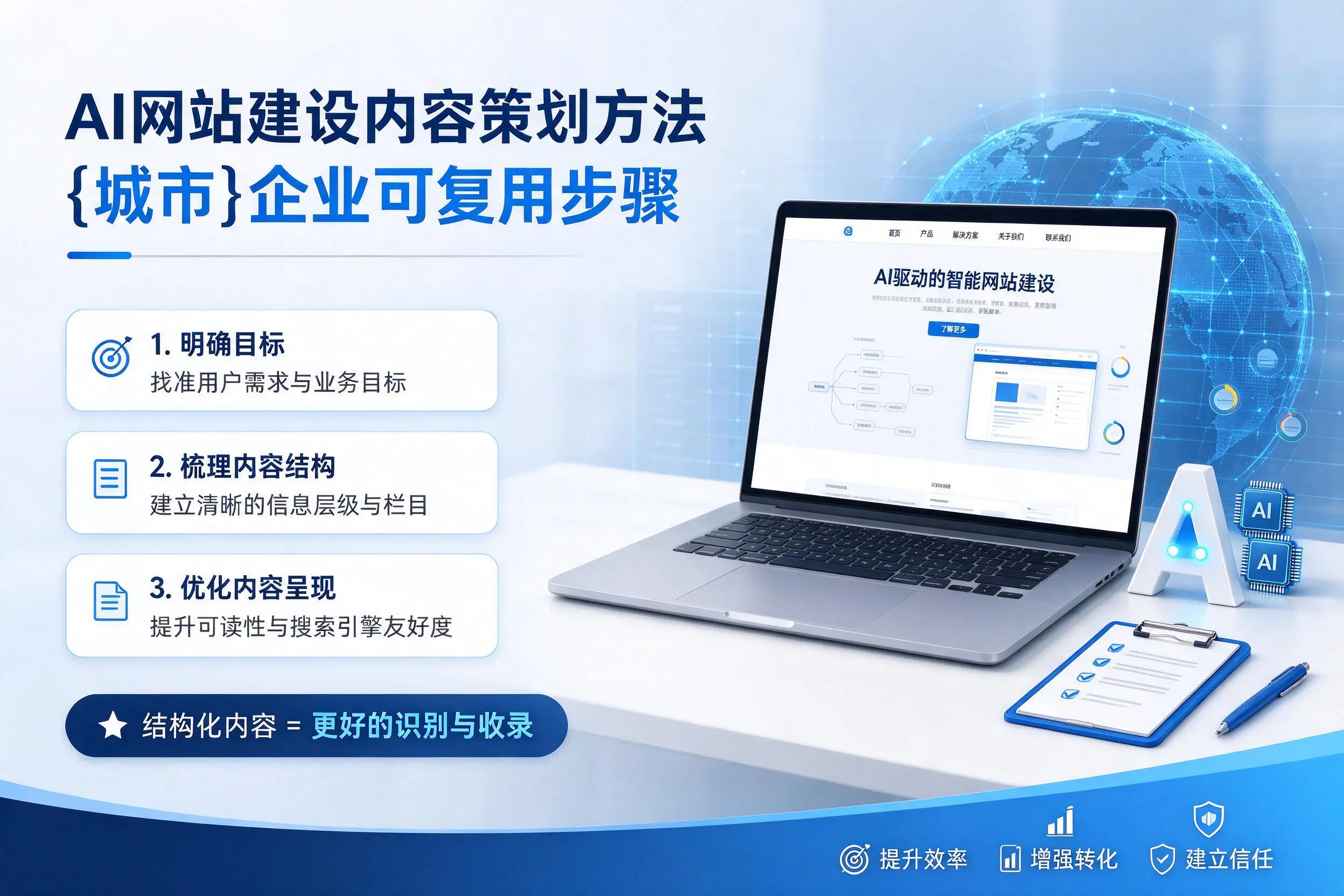 AI网站建设内容策划方法，阿拉善企业可复用步骤