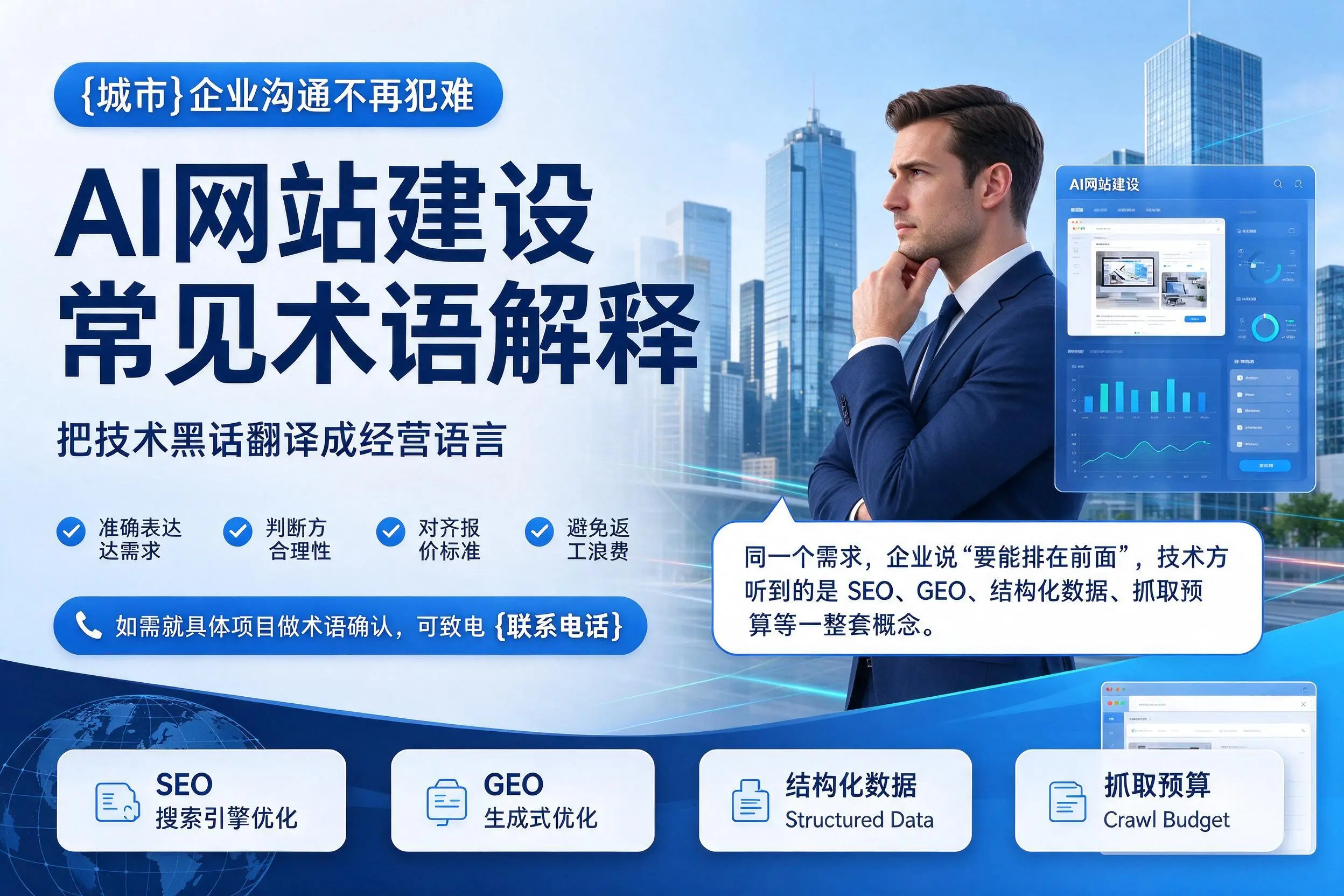 AI网站建设常见术语解释，阿拉善企业沟通不再犯难