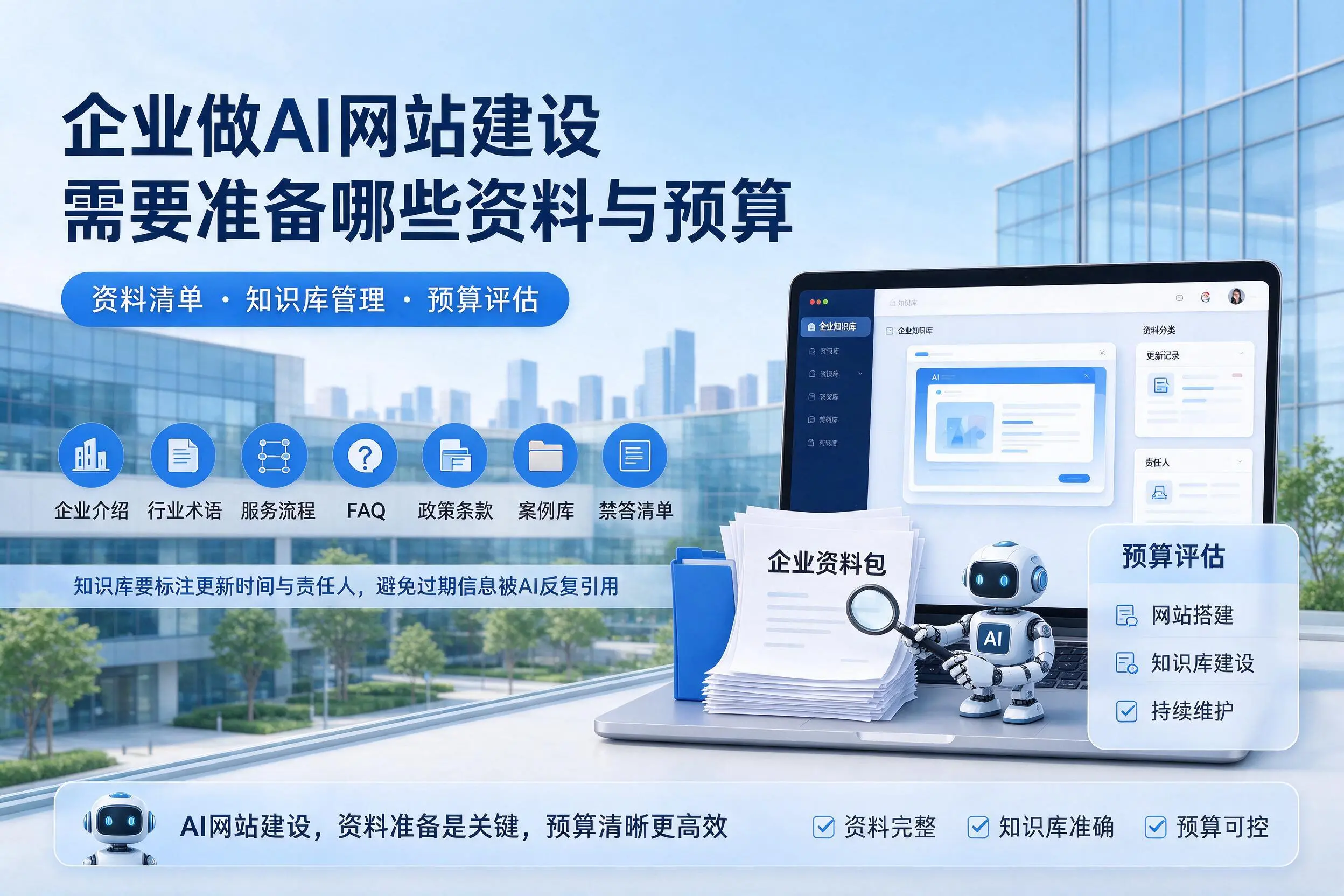 阿拉善企业做AI网站建设需要准备哪些资料与预算