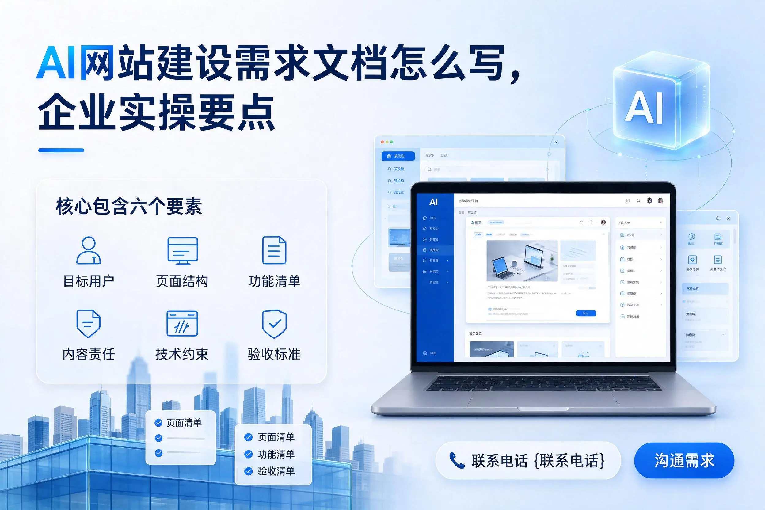 AI网站建设需求文档怎么写,阿拉善企业实操要点
